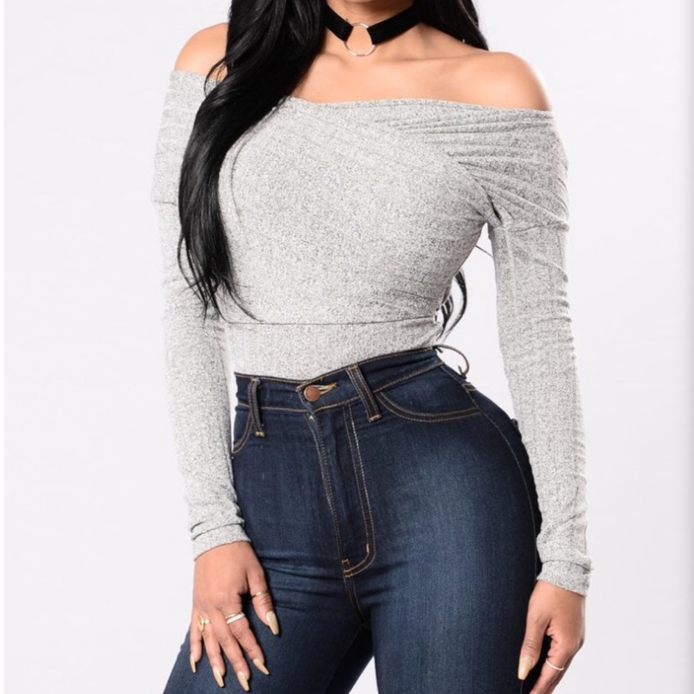 Pretty little thing bodysuit- heather grey
